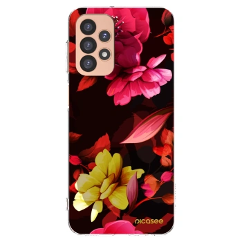 Picasee átlátszó szilikon tok az alábbi mobiltelefonokra Samsung Galaxy A23 A236B 5G - Dark Peonny