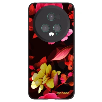 Picasee fekete szilikon tok az alábbi mobiltelefonokra Honor Magic5 Pro - Dark Peonny