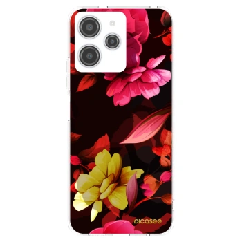 Picasee átlátszó szilikon tok az alábbi mobiltelefonokra Xiaomi Redmi 12 4G - Dark Peonny