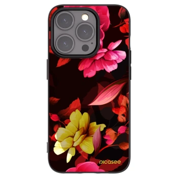Picasee fekete szilikon tok az alábbi mobiltelefonokra Apple iPhone 15 Pro - Dark Peonny