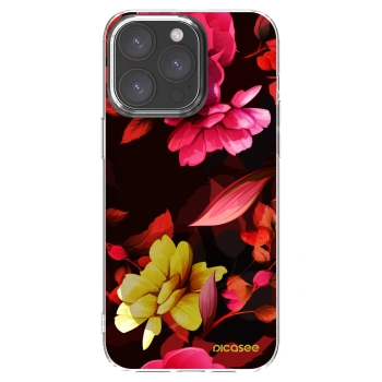 Picasee átlátszó szilikon tok az alábbi mobiltelefonokra Apple iPhone 15 Pro Max - Dark Peonny