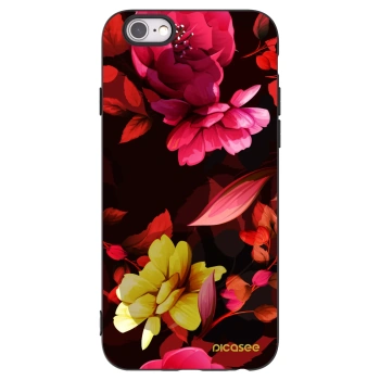 Picasee fekete szilikon tok az alábbi mobiltelefonokra Apple iPhone 6/6S - Dark Peonny