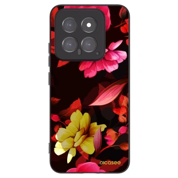 Picasee fekete szilikon tok az alábbi mobiltelefonokra Xiaomi 14 - Dark Peonny