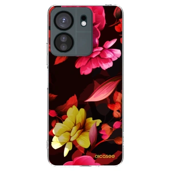 Picasee átlátszó szilikon tok az alábbi mobiltelefonokra Xiaomi Redmi 13C 4G - Dark Peonny