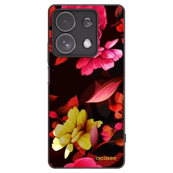 Picasee fekete szilikon tok az alábbi mobiltelefonokra Xiaomi Redmi Note 13 Pro 4G - Dark Peonny