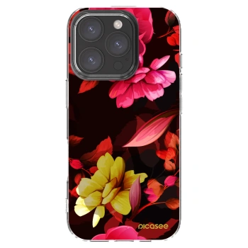 Picasee átlátszó szilikon tok az alábbi mobiltelefonokra Apple iPhone 16 Pro - Dark Peonny