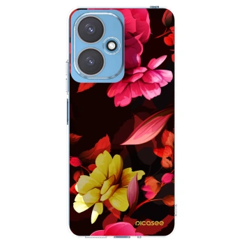 Picasee átlátszó szilikon tok az alábbi mobiltelefonokra Xiaomi Redmi 13C 5G - Dark Peonny