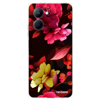 Picasee átlátszó szilikon tok az alábbi mobiltelefonokra Realme C33 (2023) - Dark Peonny