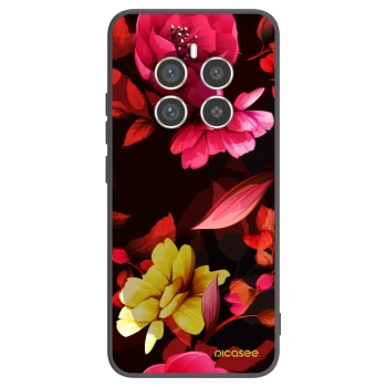 Picasee fekete szilikon tok az alábbi mobiltelefonokra Realme 12 Pro 5G - Dark Peonny