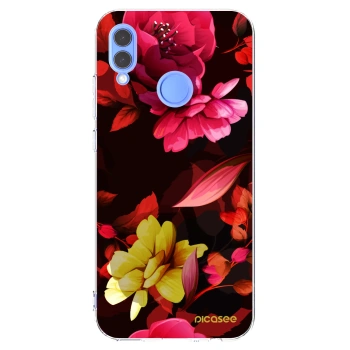 Picasee átlátszó szilikon tok az alábbi mobiltelefonokra Huawei P Smart 2019 - Dark Peonny