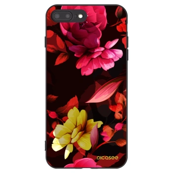Picasee fekete szilikon tok az alábbi mobiltelefonokra Apple iPhone 8 Plus - Dark Peonny