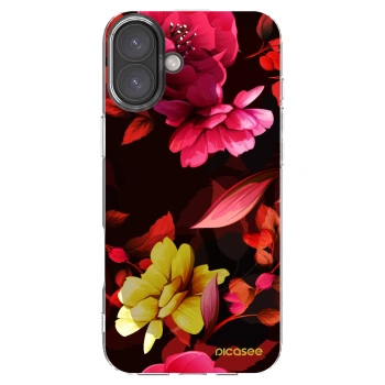 Picasee átlátszó szilikon tok az alábbi mobiltelefonokra Apple iPhone 16 Plus - Dark Peonny