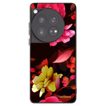 Picasee fekete szilikon tok az alábbi mobiltelefonokra OnePlus 12 5G - Dark Peonny