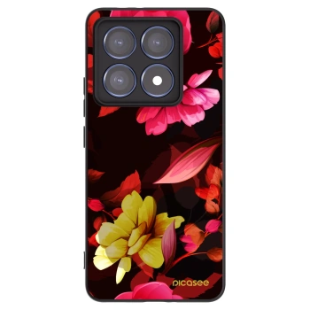 Picasee fekete szilikon tok az alábbi mobiltelefonokra Xiaomi 14T Pro - Dark Peonny