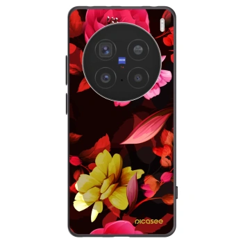Picasee fekete szilikon tok az alábbi mobiltelefonokra Vivo X200 Pro - Dark Peonny