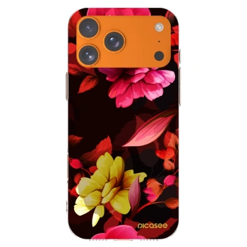 Picasee átlátszó szilikon tok az alábbi mobiltelefonokra Apple iPhone 17 Pro Max - Dark Peonny