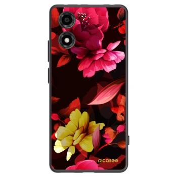 Picasee fekete szilikon tok az alábbi mobiltelefonokra Motorola Moto E14 - Dark Peonny