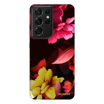 Picasee Fashion Case Samsung Galaxy S21 Ultra 5G G998B - Dark Peonny