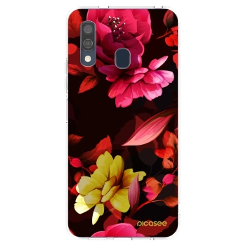 Picasee átlátszó szilikon tok az alábbi mobiltelefonokra Samsung Galaxy A40 A405F - Dark Peonny