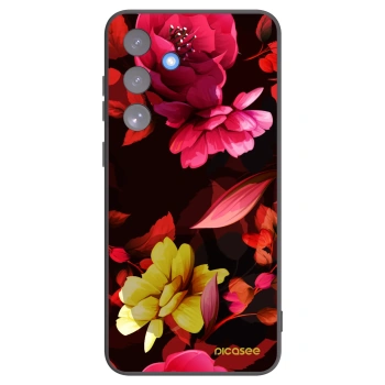 Picasee fekete szilikon tok az alábbi mobiltelefonokra Samsung Galaxy S25 FE 5G - Dark Peonny