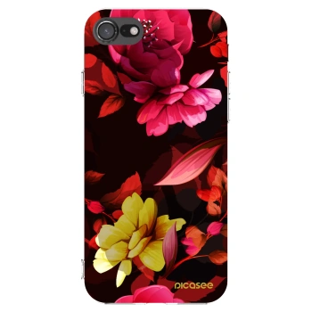 Picasee átlátszó szilikon tok az alábbi mobiltelefonokra Apple iPhone 8 - Dark Peonny