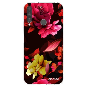 Picasee átlátszó szilikon tok az alábbi mobiltelefonokra Huawei P40 Lite E - Dark Peonny
