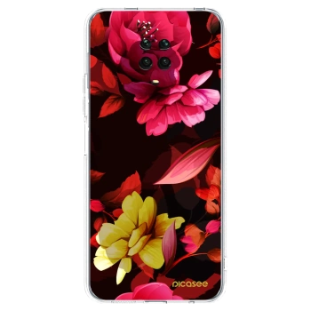 Picasee átlátszó szilikon tok az alábbi mobiltelefonokra Xiaomi Redmi Note 9 Pro - Dark Peonny
