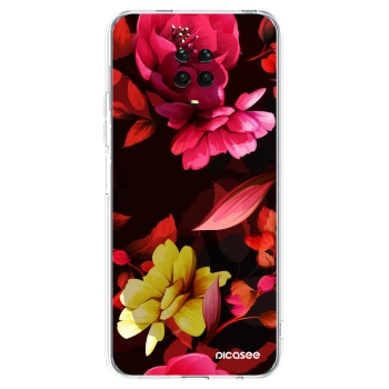 Picasee átlátszó szilikon tok az alábbi mobiltelefonokra Xiaomi Redmi Note 9S - Dark Peonny