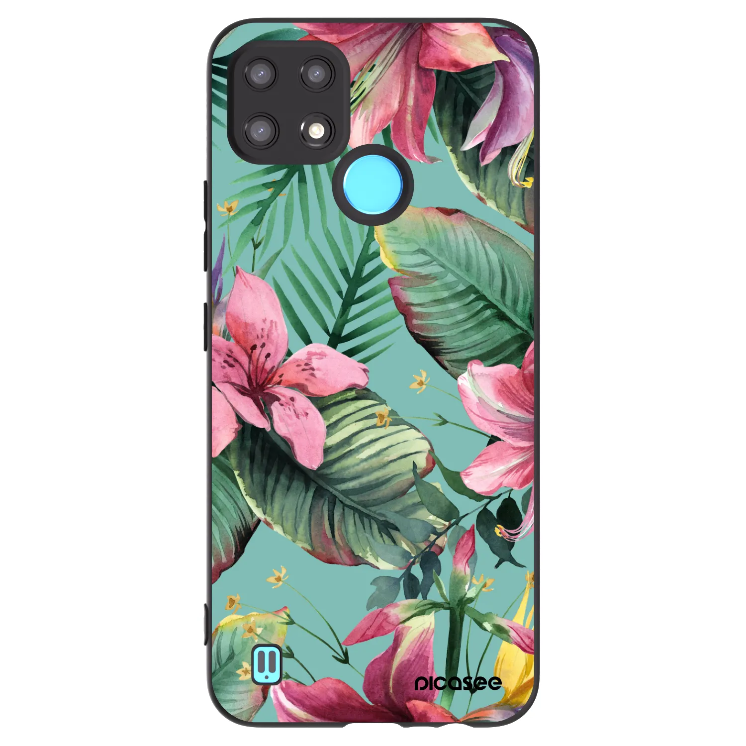 Picasee fekete szilikon tok az alábbi mobiltelefonokra Realme C21 - Hawaii