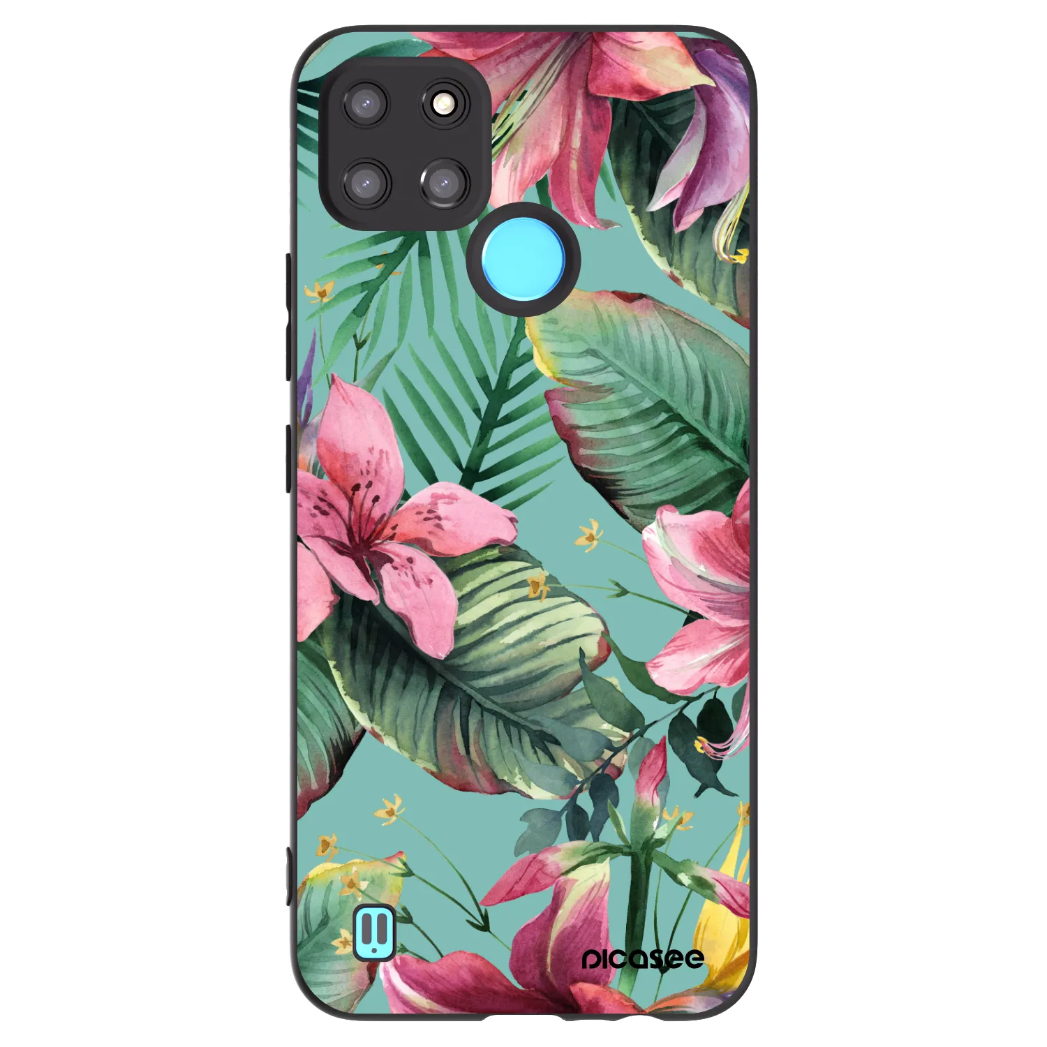 Picasee fekete szilikon tok az alábbi mobiltelefonokra Realme C21Y - Hawaii
