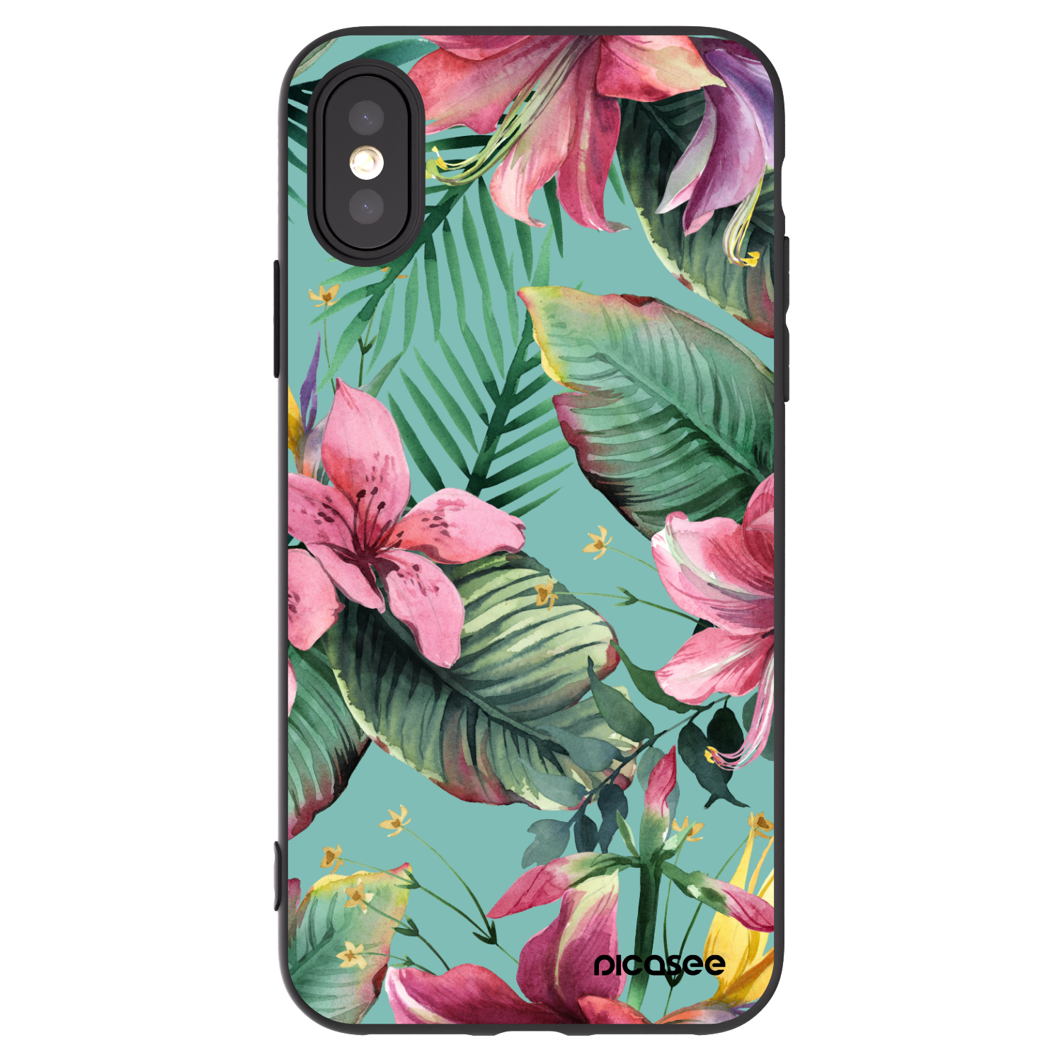 Picasee fekete szilikon tok az alábbi mobiltelefonokra Apple iPhone X/XS - Hawaii