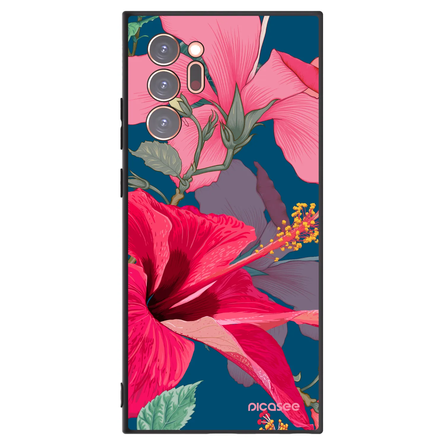 Picasee fekete szilikon tok az alábbi mobiltelefonokra Samsung Galaxy Note 20 Ultra - Hibiscus