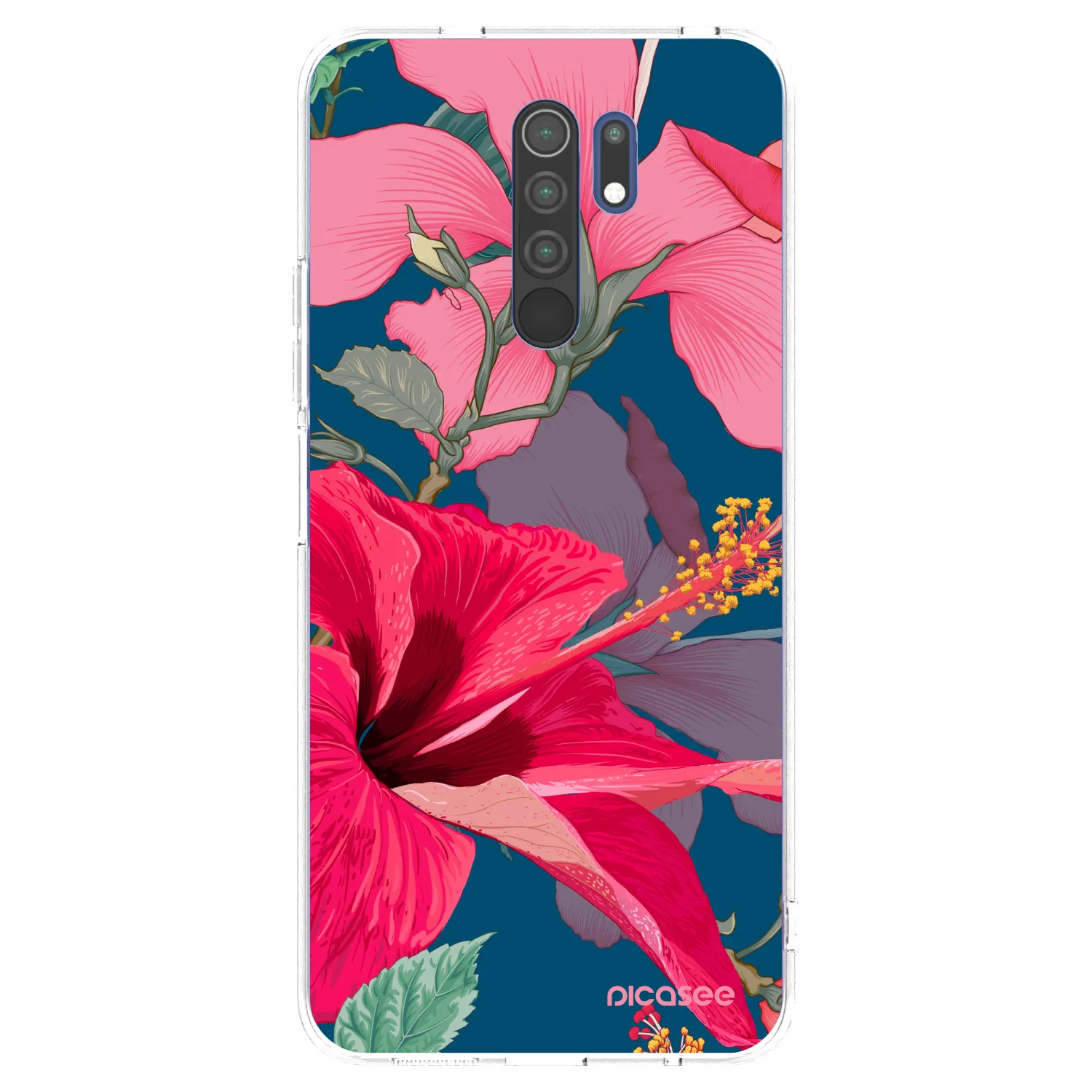Picasee átlátszó szilikon tok az alábbi mobiltelefonokra Xiaomi Redmi 9 - Hibiscus