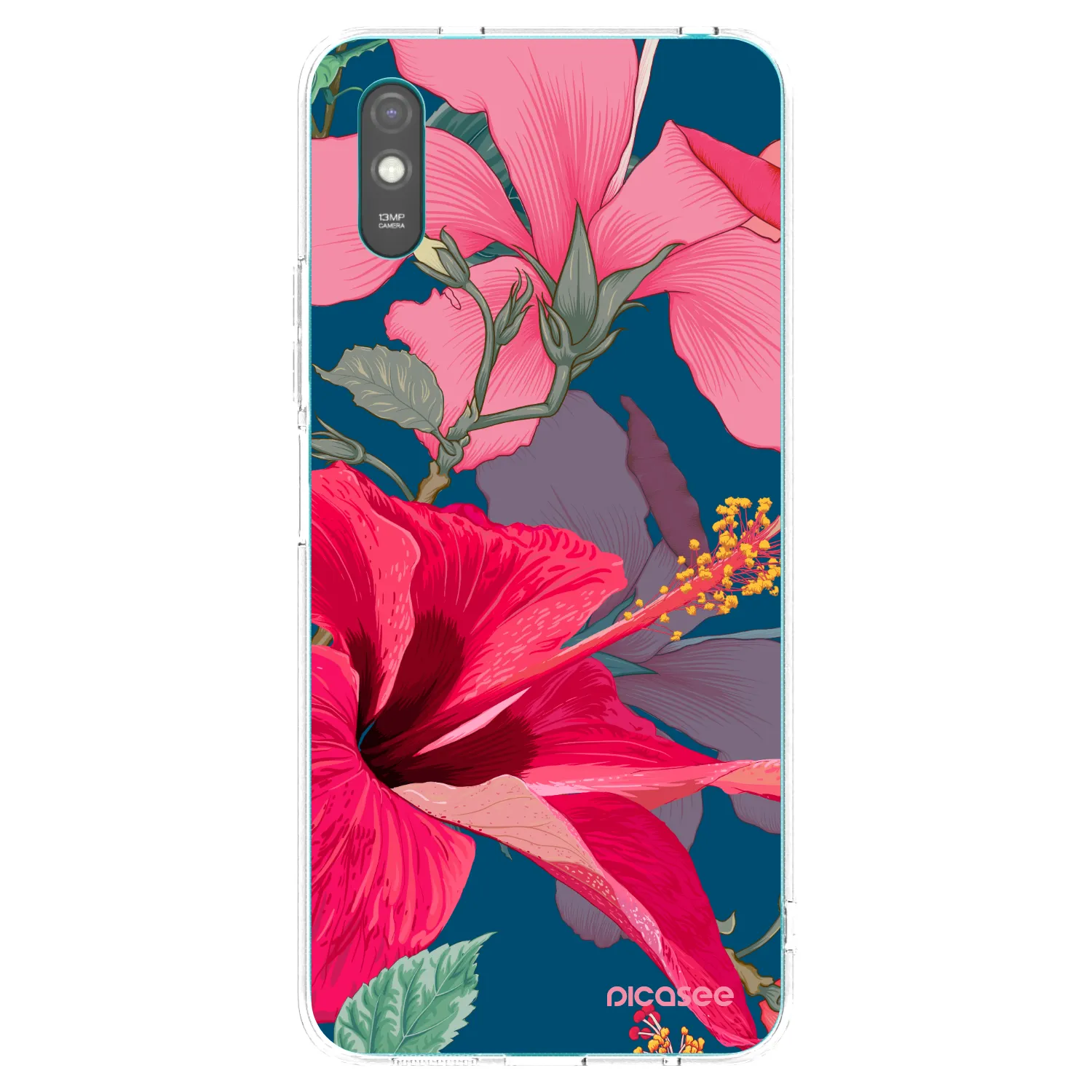 Picasee átlátszó szilikon tok az alábbi mobiltelefonokra Xiaomi Redmi 9A - Hibiscus