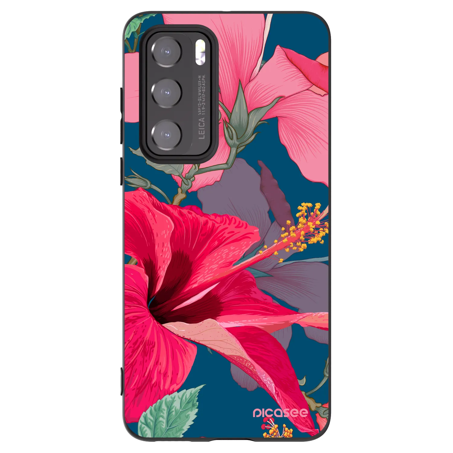 Picasee fekete szilikon tok az alábbi mobiltelefonokra Huawei P40 - Hibiscus
