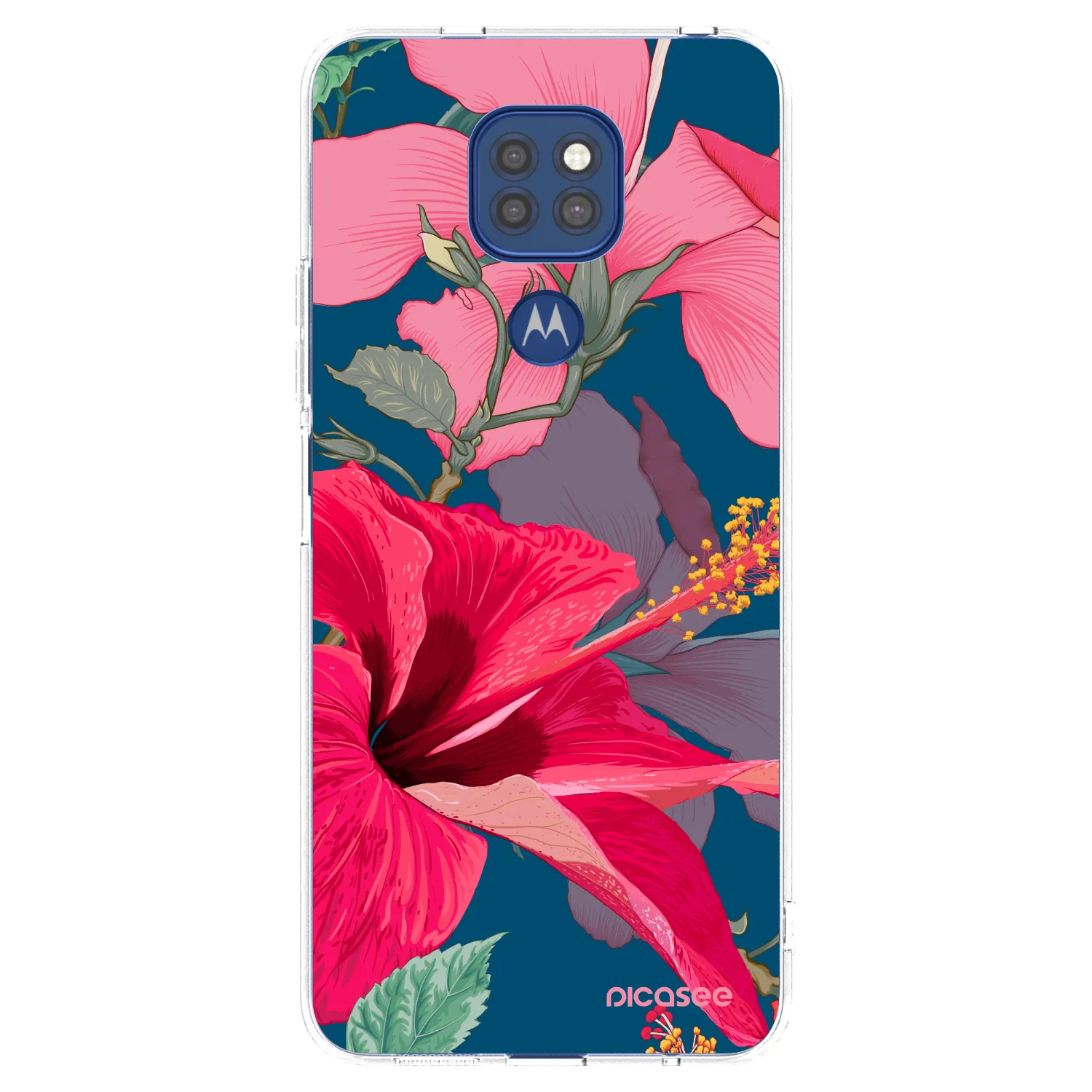 Picasee átlátszó szilikon tok az alábbi mobiltelefonokra Motorola Moto G9 Play - Hibiscus