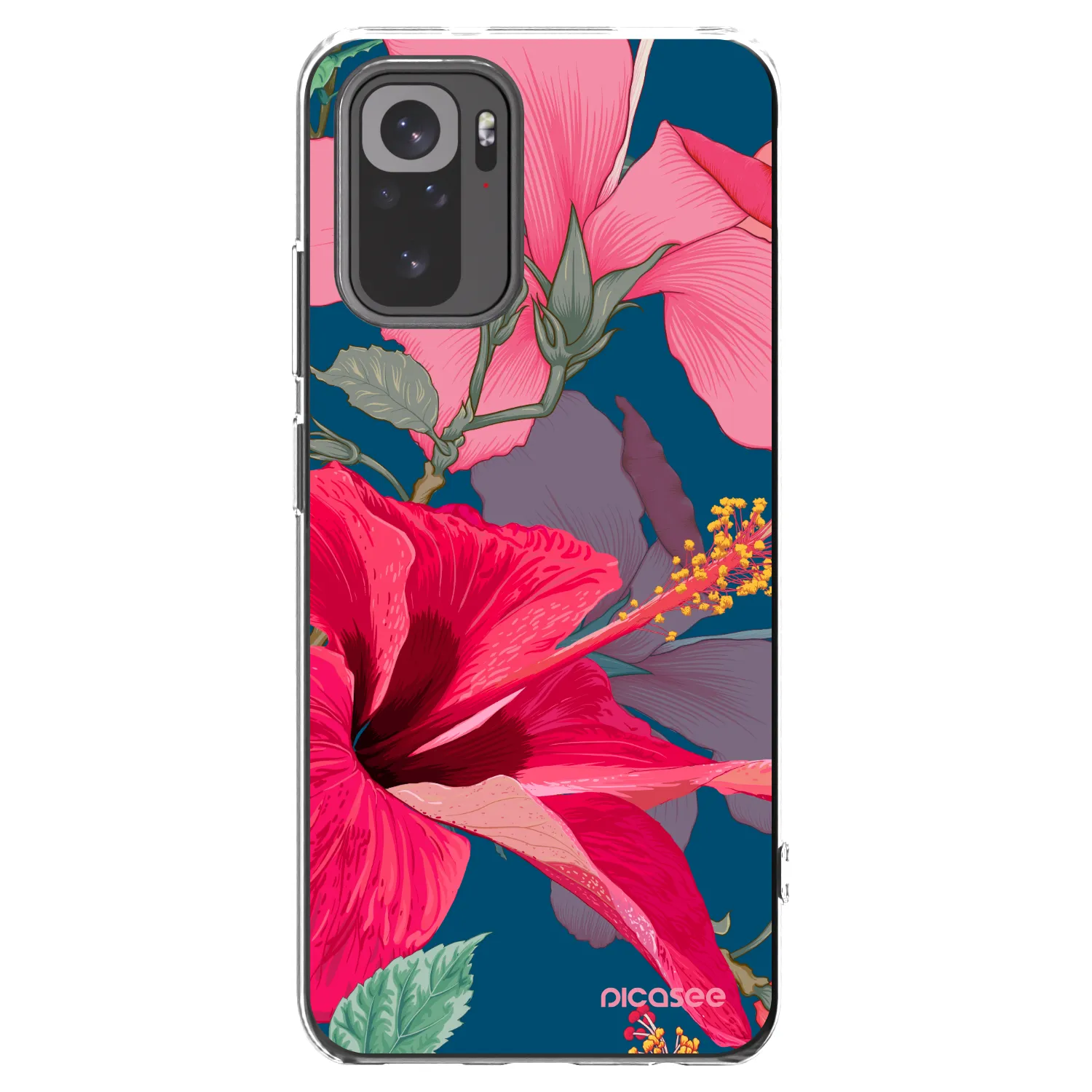Picasee átlátszó szilikon tok az alábbi mobiltelefonokra Xiaomi Redmi Note 10 - Hibiscus
