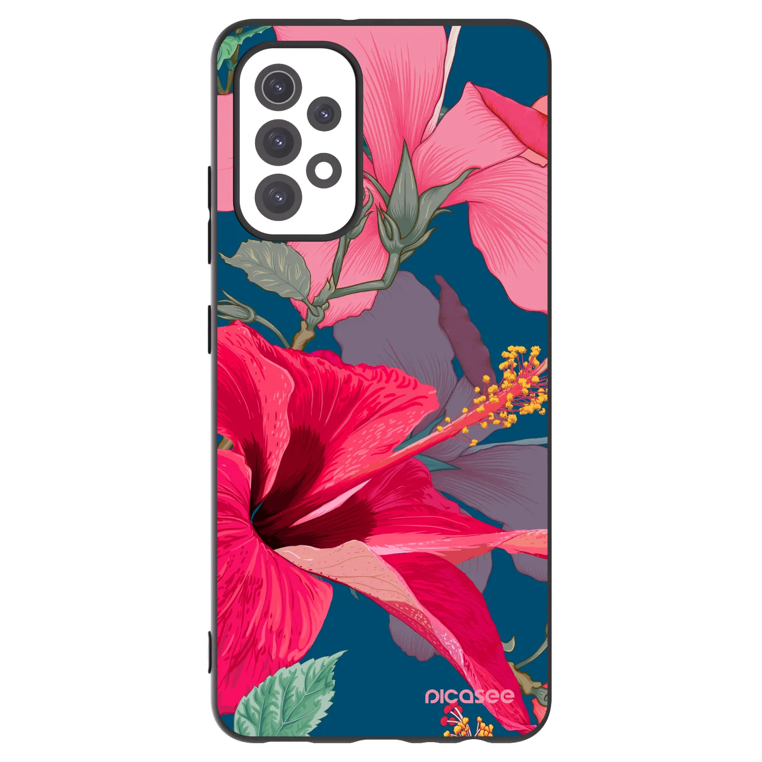 Picasee fekete szilikon tok az alábbi mobiltelefonokra Samsung Galaxy A32 5G A326B - Hibiscus