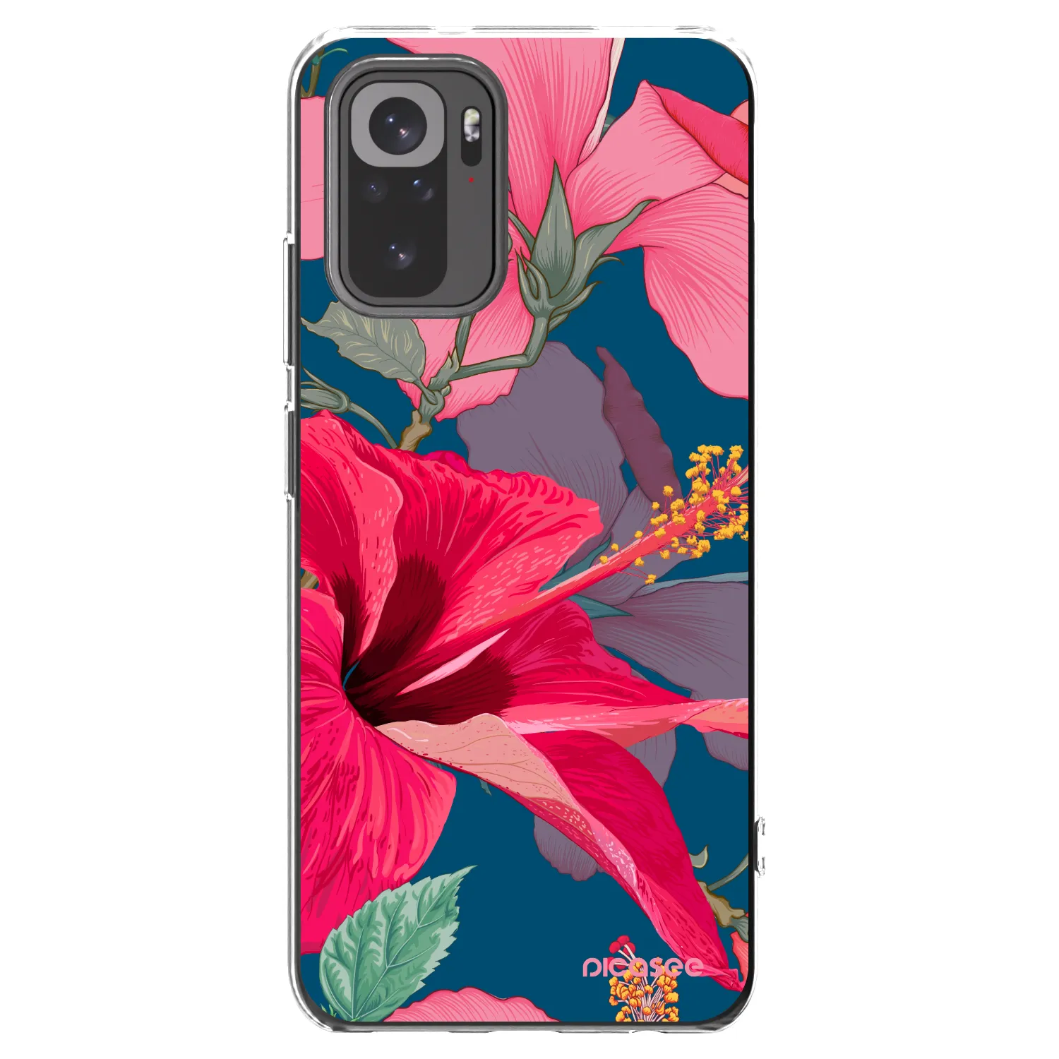 Picasee átlátszó szilikon tok az alábbi mobiltelefonokra Xiaomi Redmi Note 10S - Hibiscus