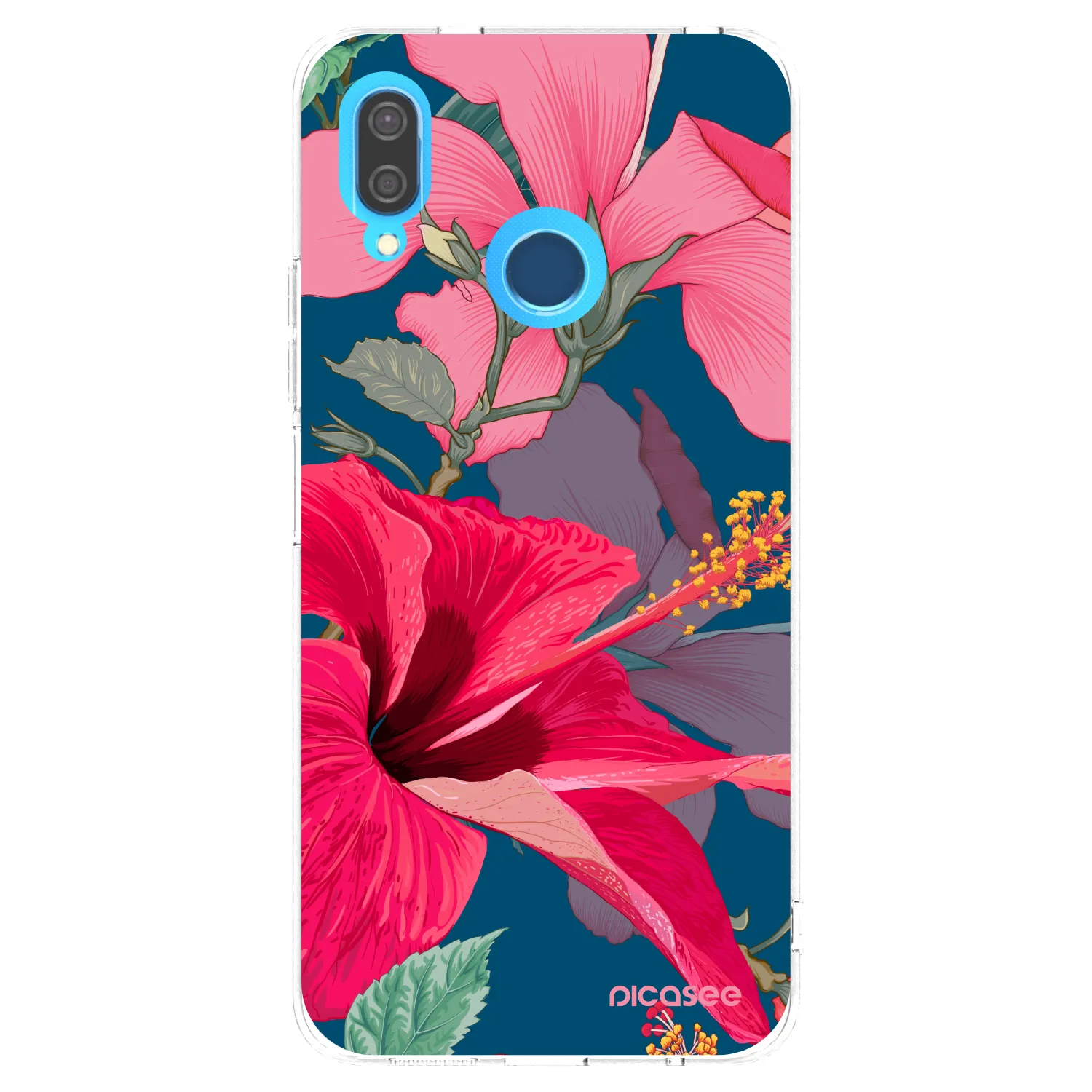 Picasee átlátszó szilikon tok az alábbi mobiltelefonokra Huawei P20 Lite - Hibiscus