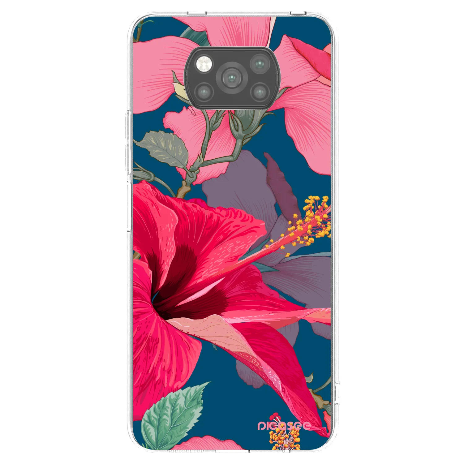 Picasee fekete szilikon tok az alábbi mobiltelefonokra Xiaomi Poco X3 Pro - Hibiscus