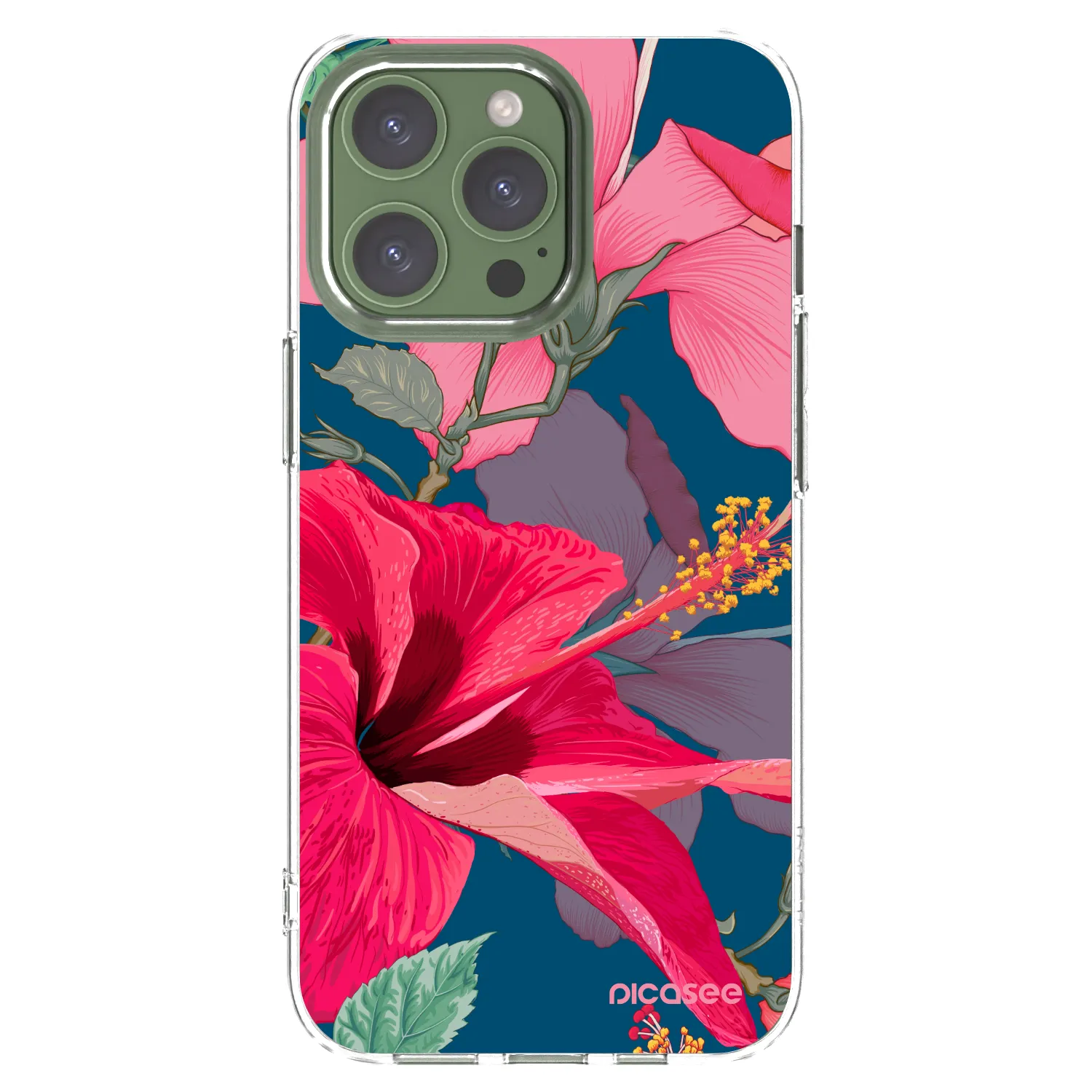 Picasee átlátszó szilikon tok az alábbi mobiltelefonokra Apple iPhone 13 Pro - Hibiscus