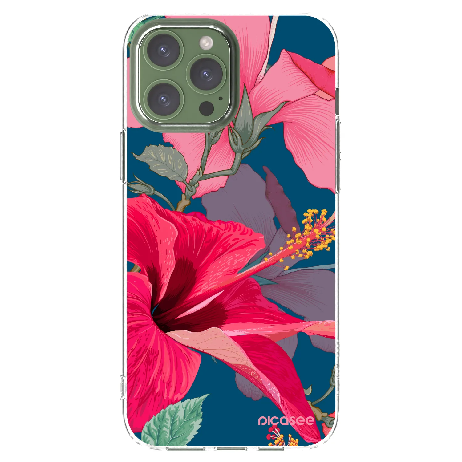 Picasee átlátszó szilikon tok az alábbi mobiltelefonokra Apple iPhone 13 Pro Max - Hibiscus
