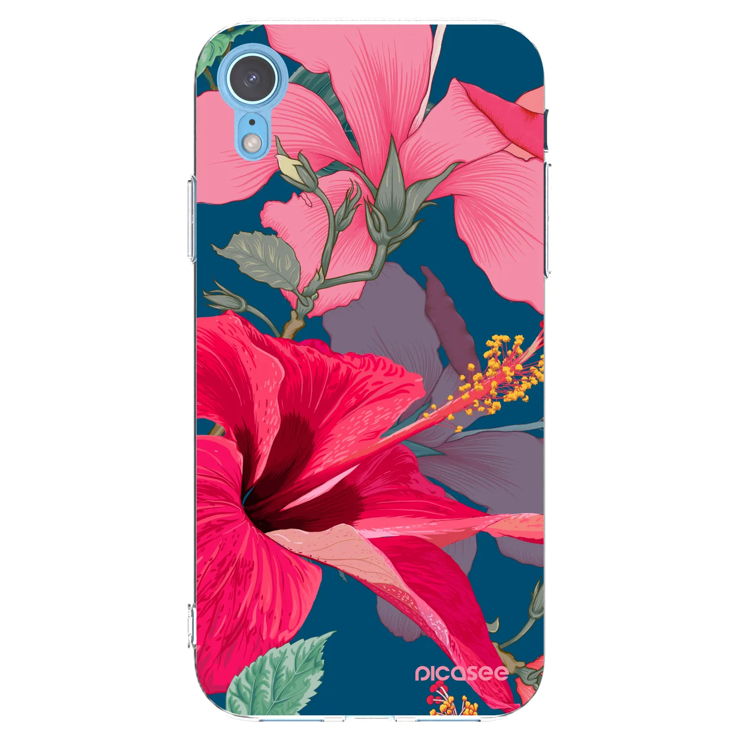 Picasee átlátszó szilikon tok az alábbi mobiltelefonokra Apple iPhone XR - Hibiscus
