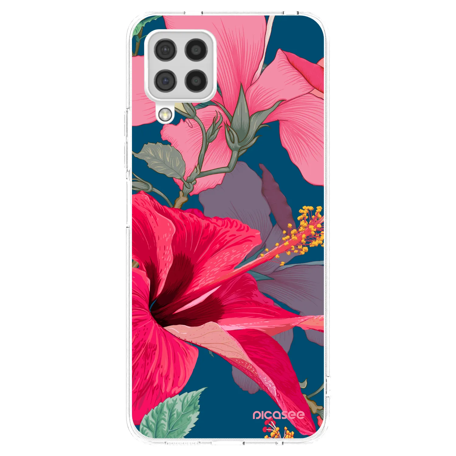 Picasee átlátszó szilikon tok az alábbi mobiltelefonokra Samsung Galaxy A22 A225F 4G - Hibiscus