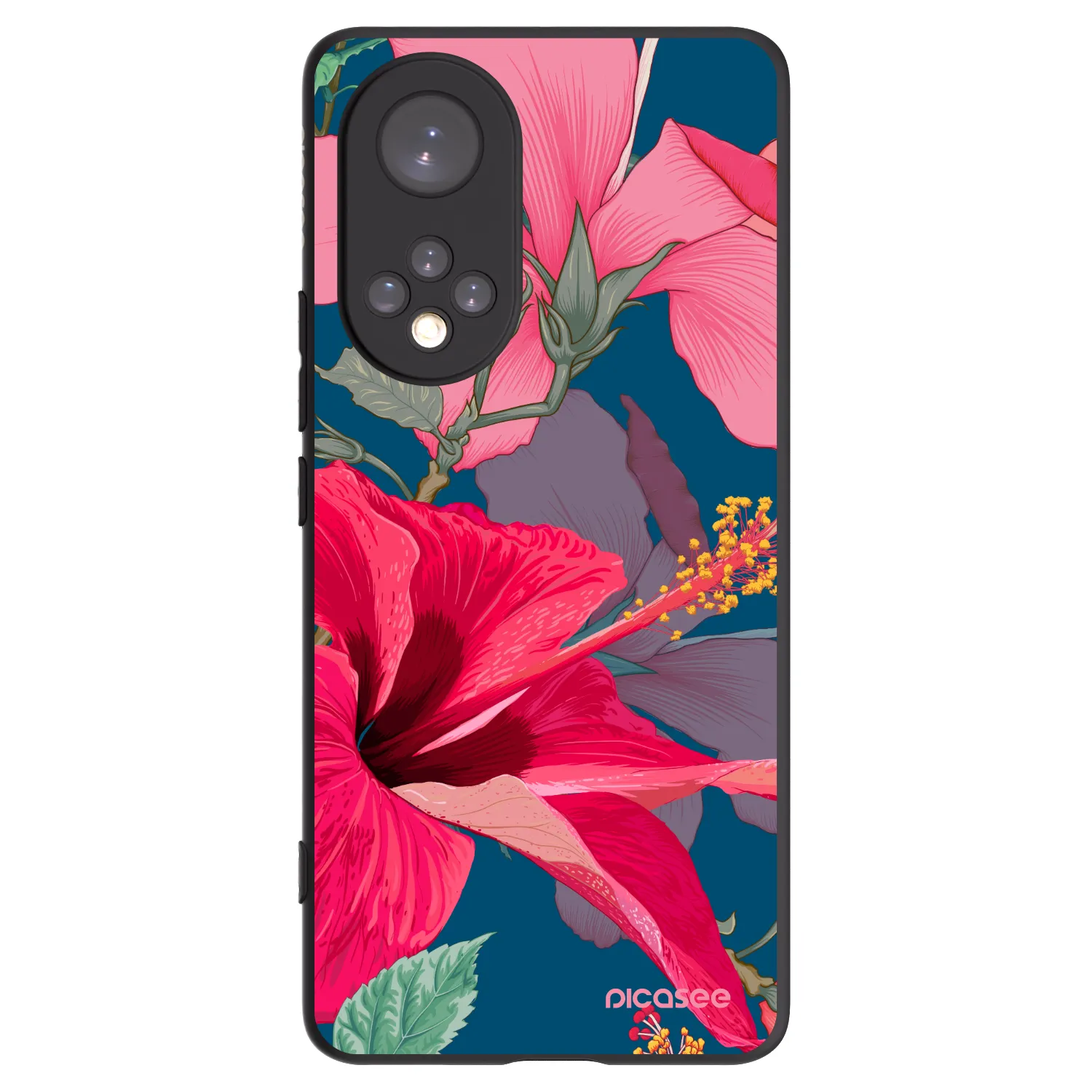 Picasee fekete szilikon tok az alábbi mobiltelefonokra Huawei Nova 9 - Hibiscus