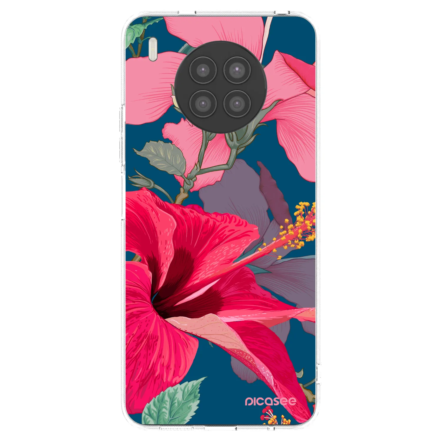 Picasee átlátszó szilikon tok az alábbi mobiltelefonokra Huawei Nova 8i - Hibiscus
