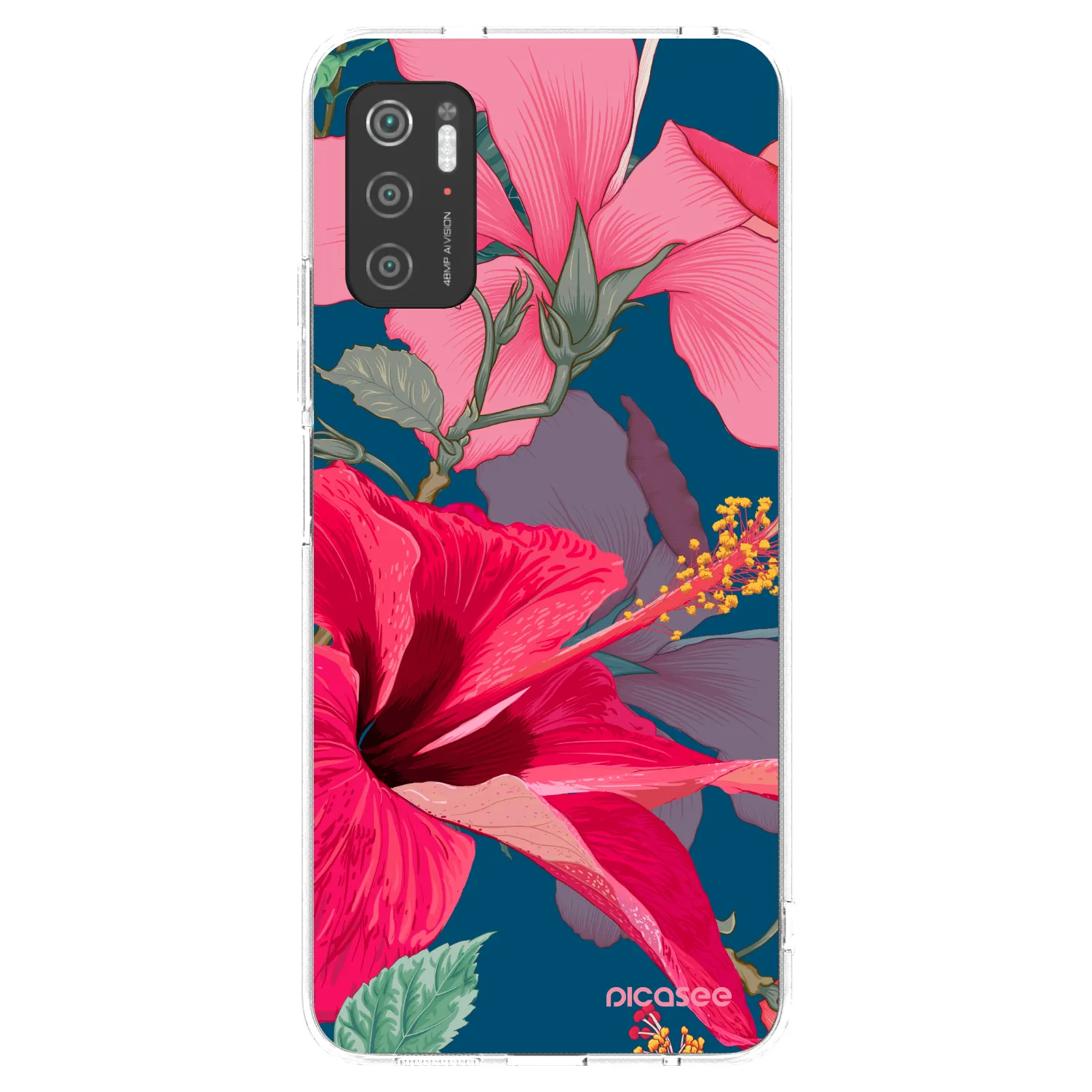 Picasee átlátszó szilikon tok az alábbi mobiltelefonokra Xiaomi Poco M3 Pro 5G - Hibiscus