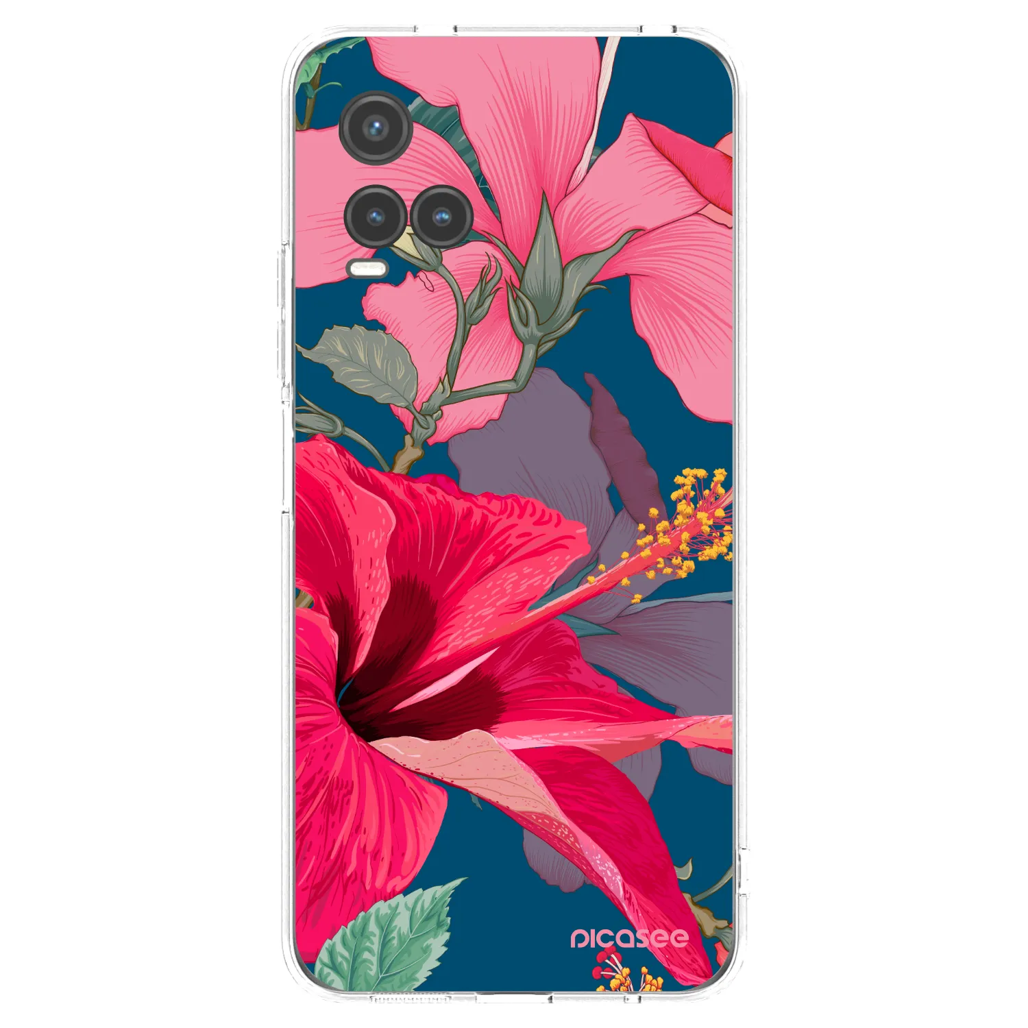Picasee átlátszó szilikon tok az alábbi mobiltelefonokra Vivo Y33s - Hibiscus
