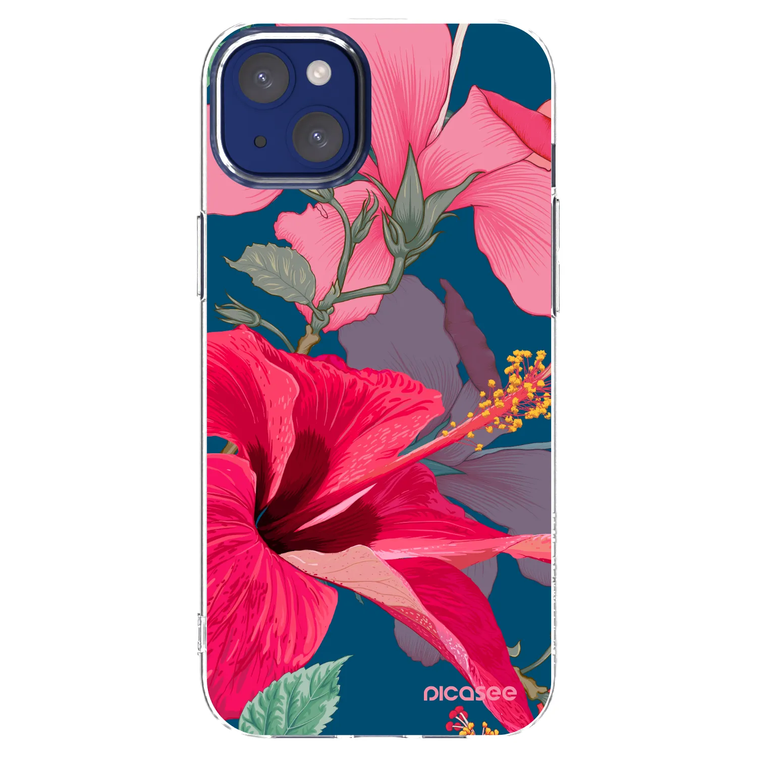 Picasee átlátszó szilikon tok az alábbi mobiltelefonokra Apple iPhone 14 Plus - Hibiscus
